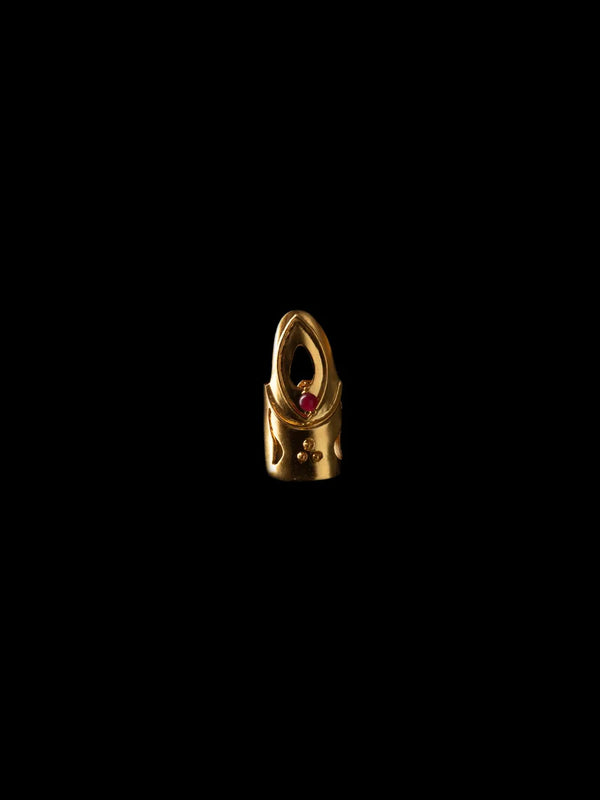 Spell Nail Ring in sterling silver, product photo on black – nail rings, Bhavya Ramesh