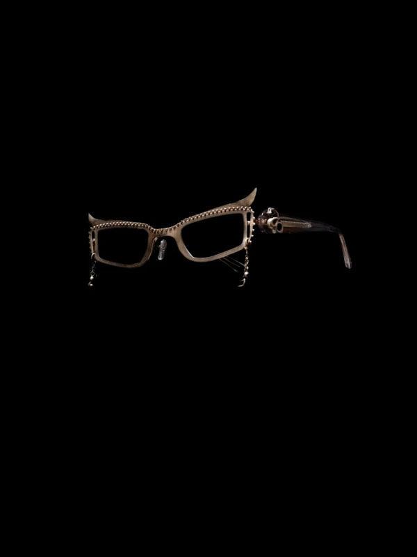 Eclipse Sunglass in sterling silver, product photo on black – sunglasses, Bhavya Ramesh