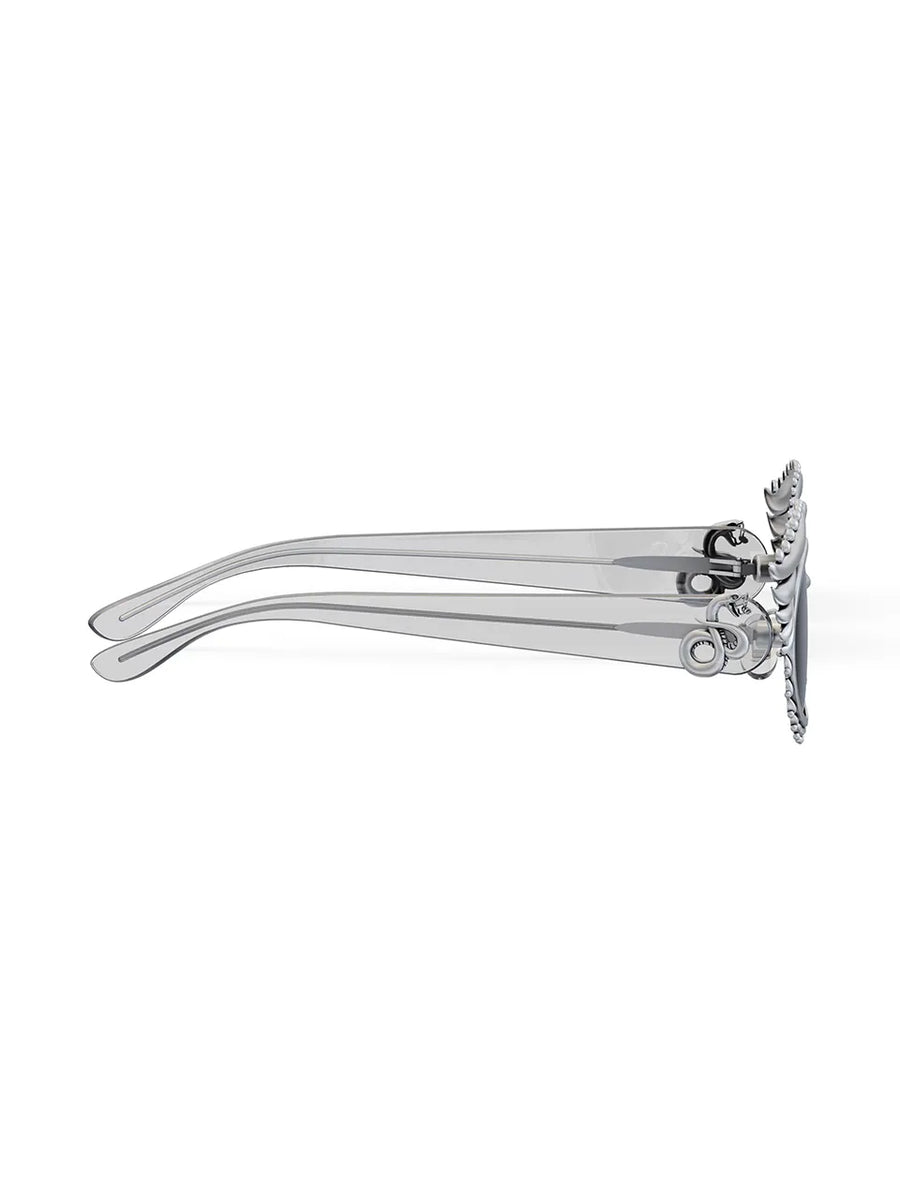 Chakri Sunglasses in 925 sterling silver, product photo on black – sunglasses, Bhavya Ramesh