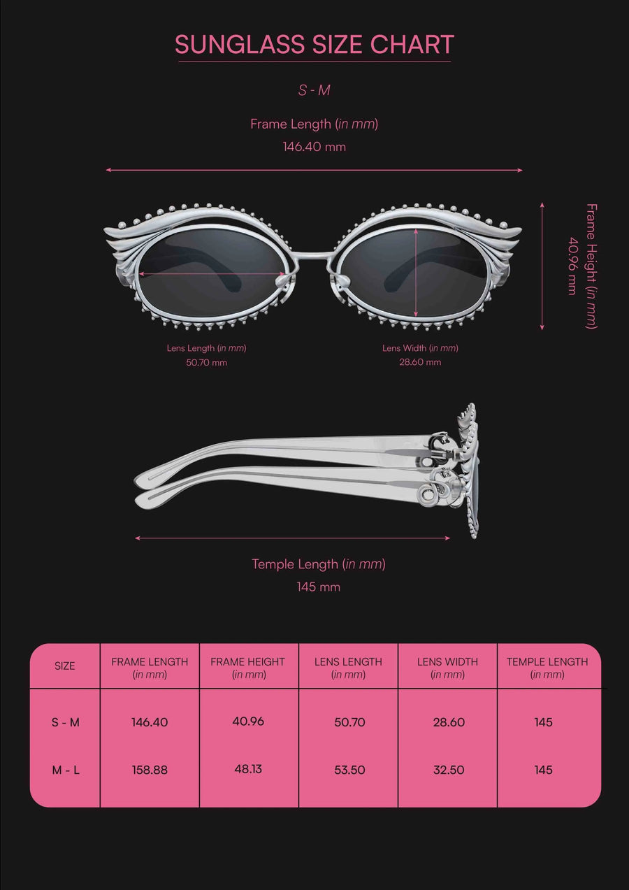 Chakri Sunglasses in sterling silver, product photo on black – sunglasses, Bhavya Ramesh