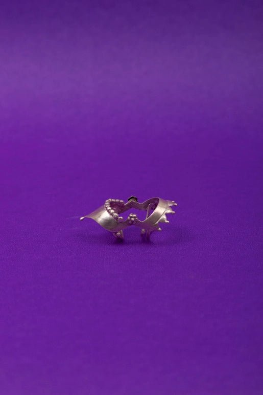 The Great White Shark in sterling silver, product photo on black – rings, Bhavya Ramesh