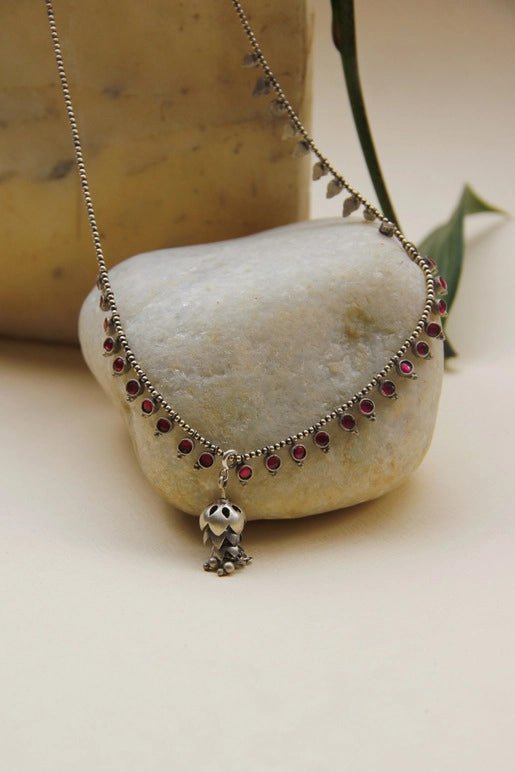 Healing Brave Necklace in 18-carat gold plating on sterling silver, worn by a model – neck pieces, Bhavya Ramesh