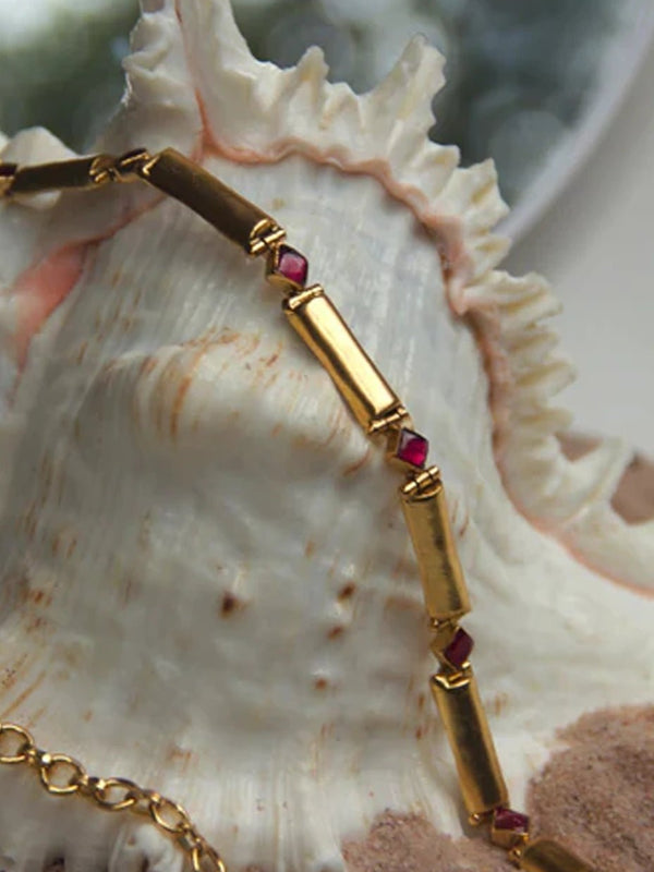 Radiate Choker in 18-carat gold plating on sterling silver, worn by a model – neck pieces, Bhavya Ramesh