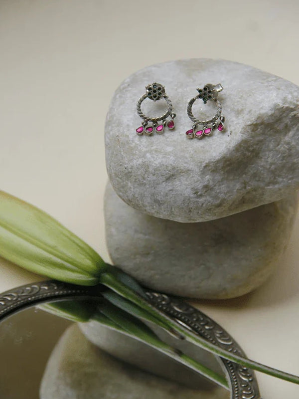 Tender Earring in sterling silver, worn by a model – earrings, Bhavya Ramesh