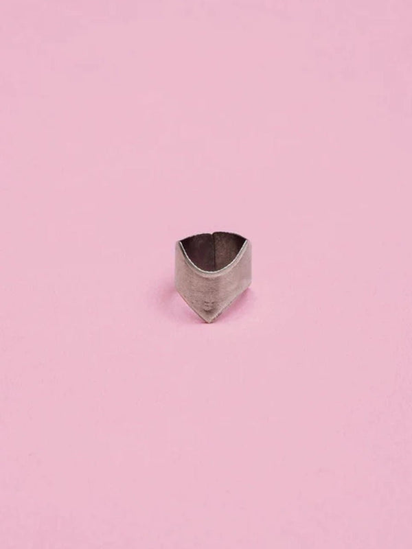 Armour Nail Rings in 925 sterling silver, product photo on black – nail rings, Bhavya Ramesh