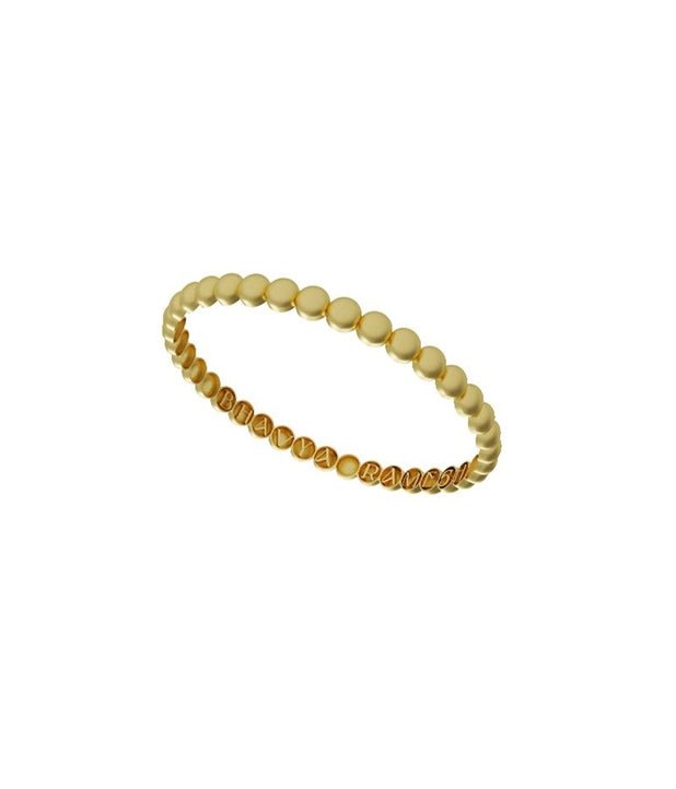 Boondi Bangle in sterling silver, product photo on black – bangle, Bhavya Ramesh