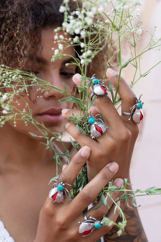 Bug Ring in 925 sterling silver, worn by a model – rings, Bhavya Ramesh