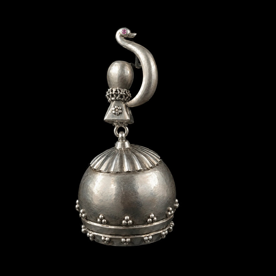 Dera Earrings in 925 sterling silver, product photo on black – earrings, Bhavya Ramesh