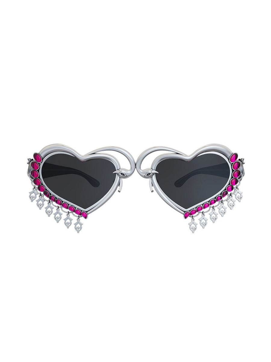दिलDo Sunglasses in sterling silver, product photo on black – sunglasses, Bhavya Ramesh