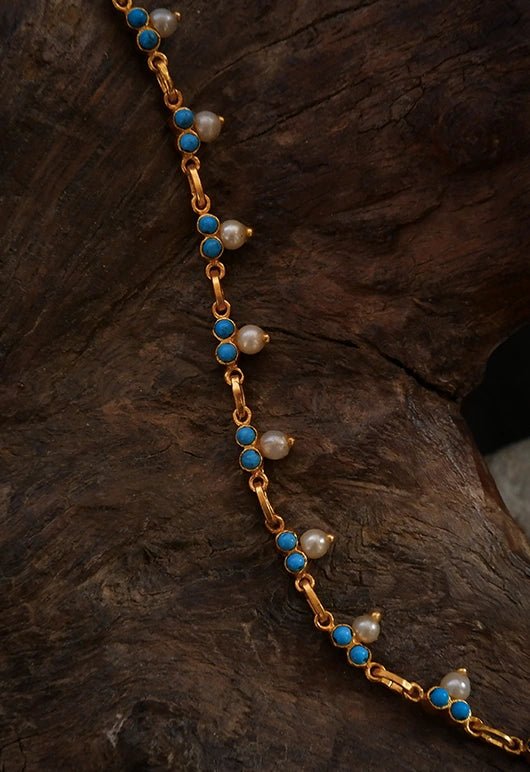 Drops Of Light Anklets in sterling silver, worn by a model – anklet, Bhavya Ramesh