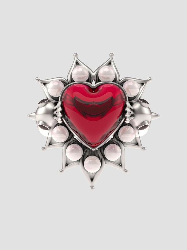 Lovelocked Ring in 925 sterling silver, product photo on black – rings, Bhavya Ramesh
