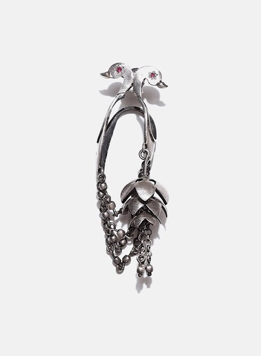 Lovers Part 2 Earrings in 925 sterling silver, product photo on black – earrings, Bhavya Ramesh
