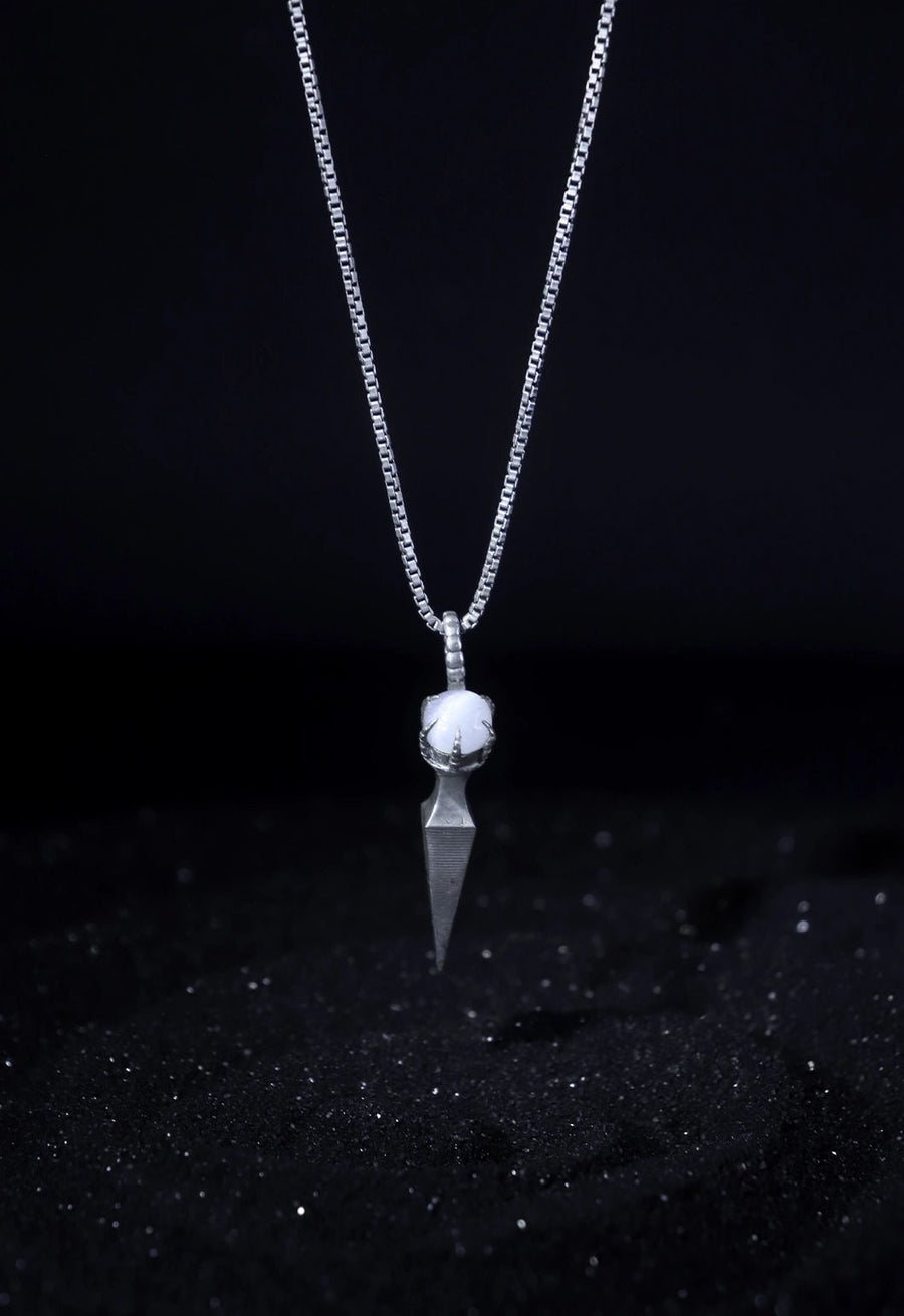Nagarasa Neckpiece in 925 sterling silver, product photo on black – neck pieces, Bhavya Ramesh