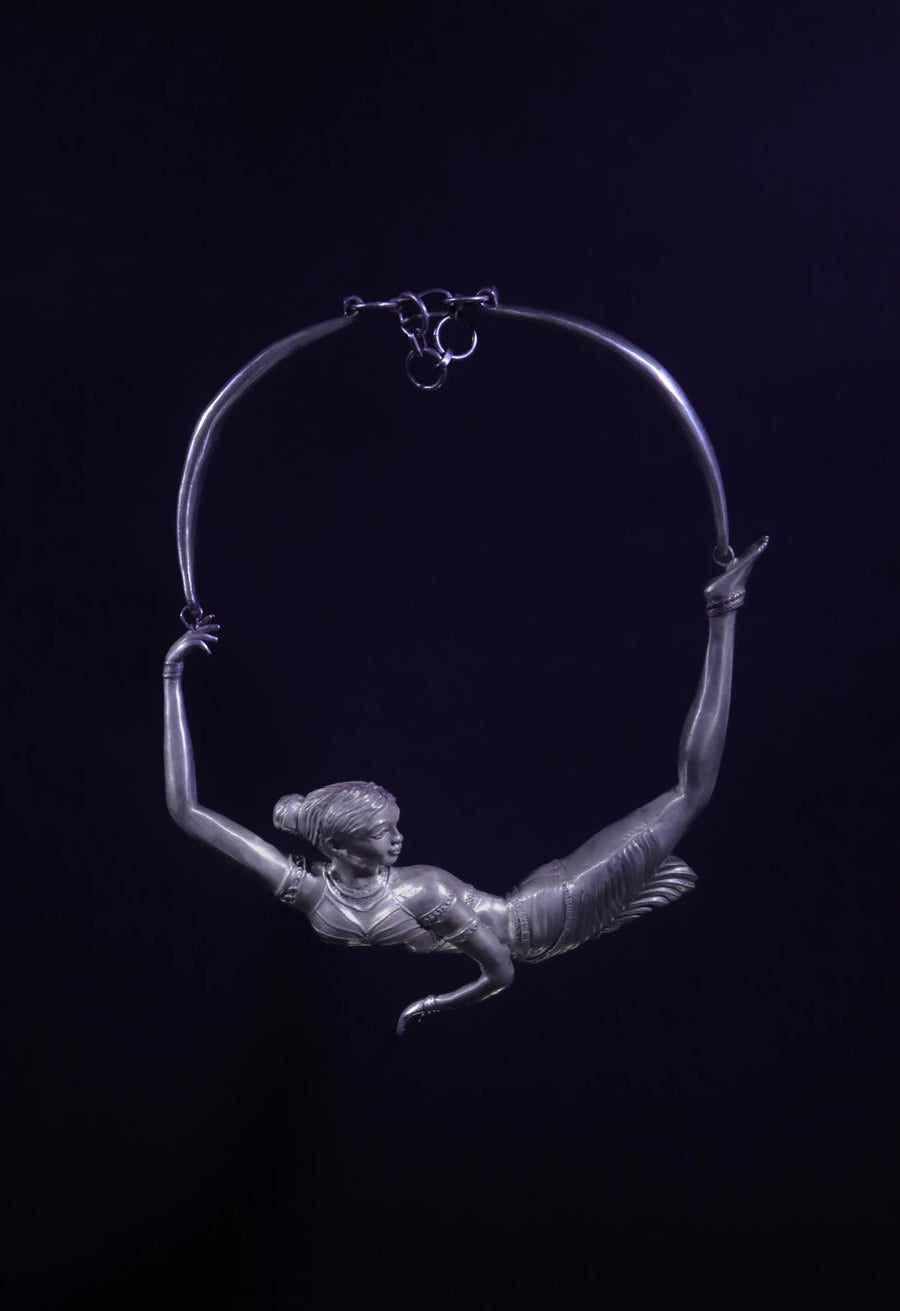 NityaNirvana in 925 sterling silver, product photo on black – neck pieces, Bhavya Ramesh