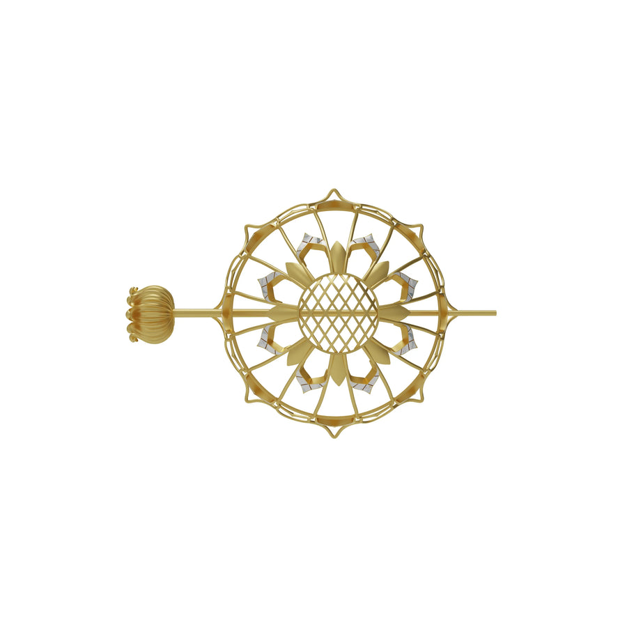Pink Gulaab Hair Buns in 18-carat gold plating on sterling silver, product photo on black – hair bun, Bhavya Ramesh