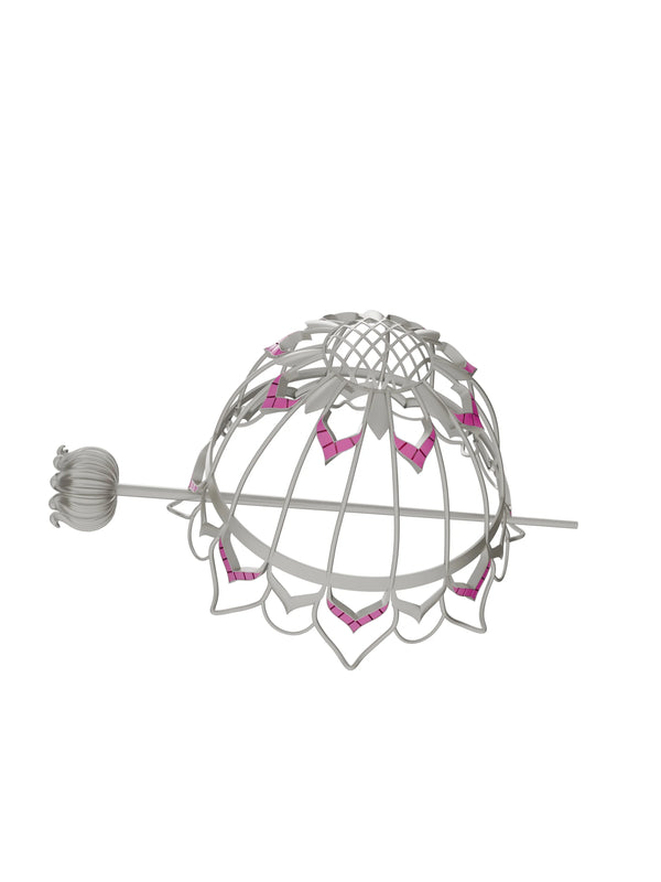 Pink Gulaab Hair Buns in 925 sterling silver, product photo on black – hair bun, Bhavya Ramesh