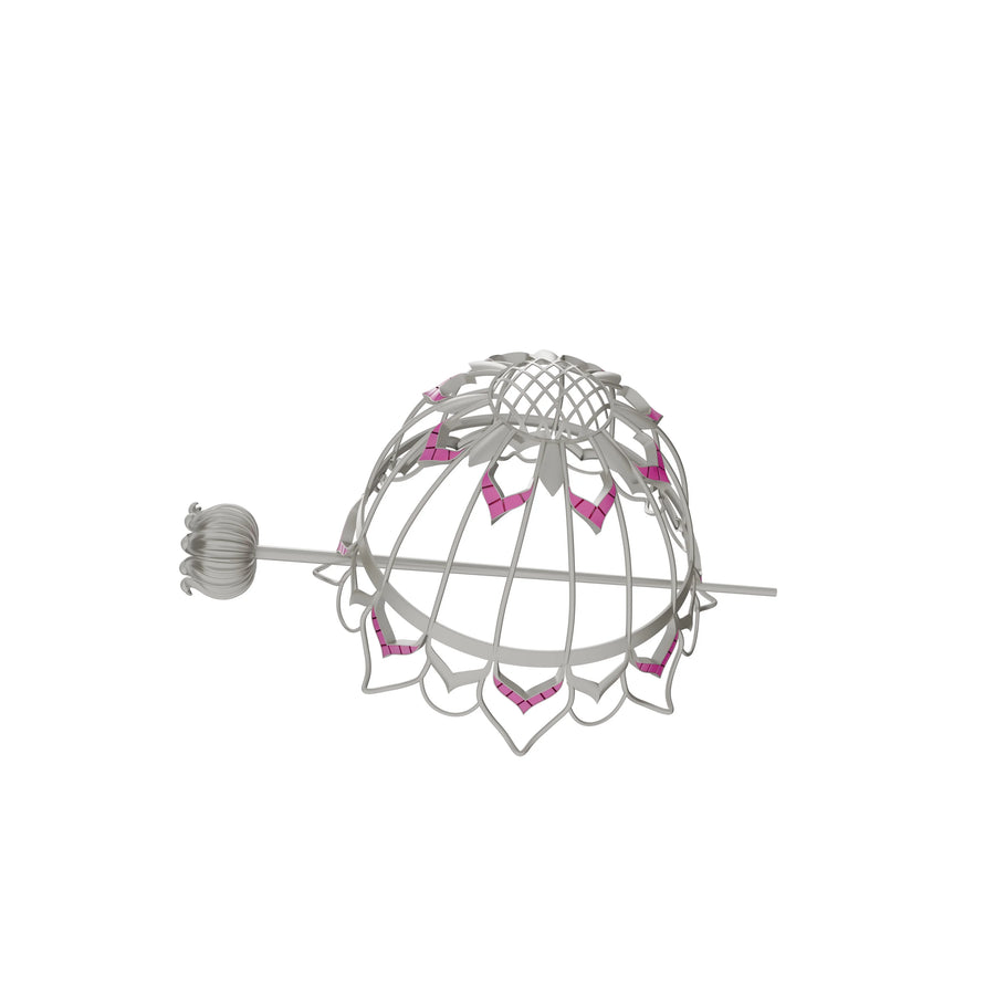 Pink Gulaab Hair Buns in 925 sterling silver, product photo on black – hair bun, Bhavya Ramesh