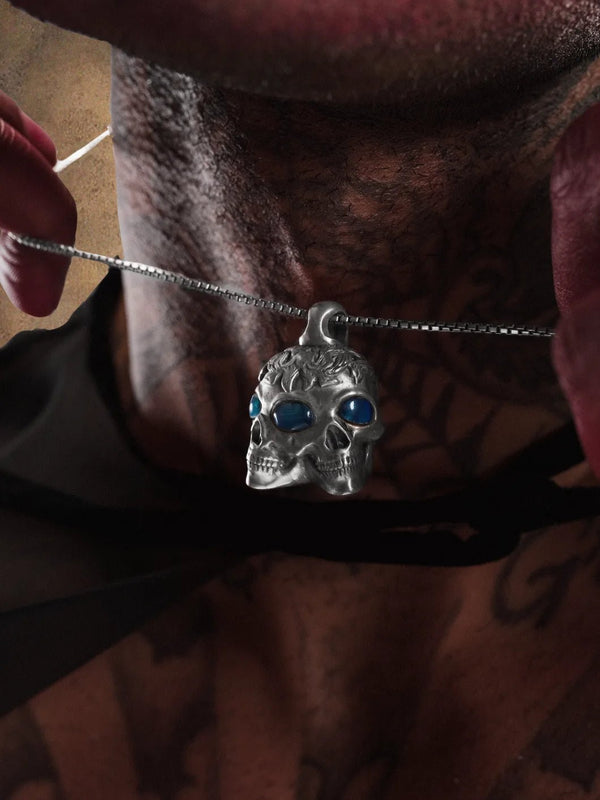 Soul-rift Neckpiece in sterling silver, product photo on black – neck pieces, Bhavya Ramesh