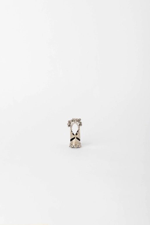 The Knight in 925 sterling silver, product photo on black – nail rings, Bhavya Ramesh