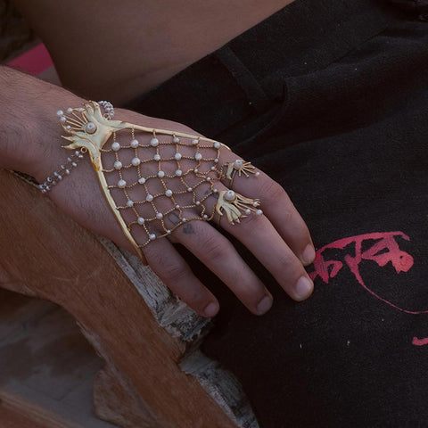 Palm Cuff Hand Bracelet | Neck pieces jewelry, Lace jewelry, Palm bracelet
