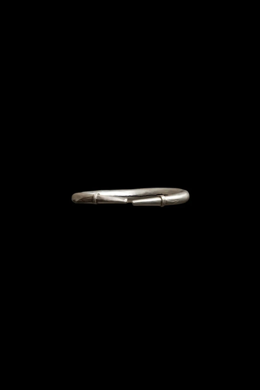 Rattle Anklet in sterling silver, product photo on black – anklet, Bhavya Ramesh