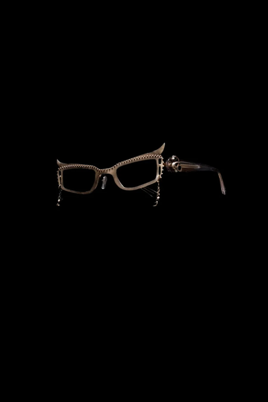Eclipse Sunglass in sterling silver, product photo on black – sunglasses, Bhavya Ramesh