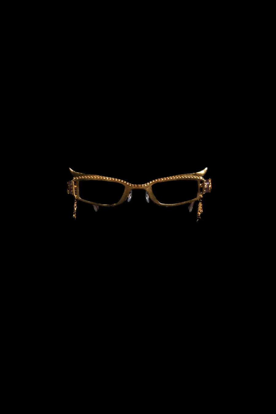 Eclipse Sunglass in sterling silver, product photo on black – sunglasses, Bhavya Ramesh