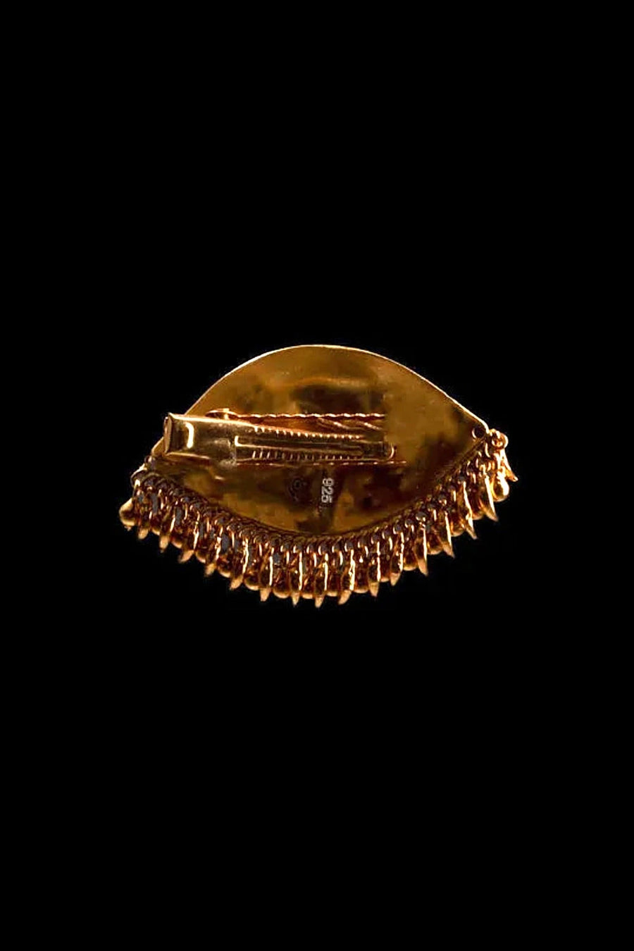 Gaze hair clip in 18-carat gold plating, reverse side – steel clip fastening