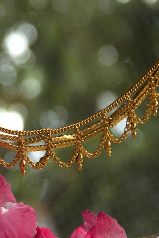 Better Together Necklace in 18-carat gold plating on sterling silver, worn by a model – neck pieces, Bhavya Ramesh