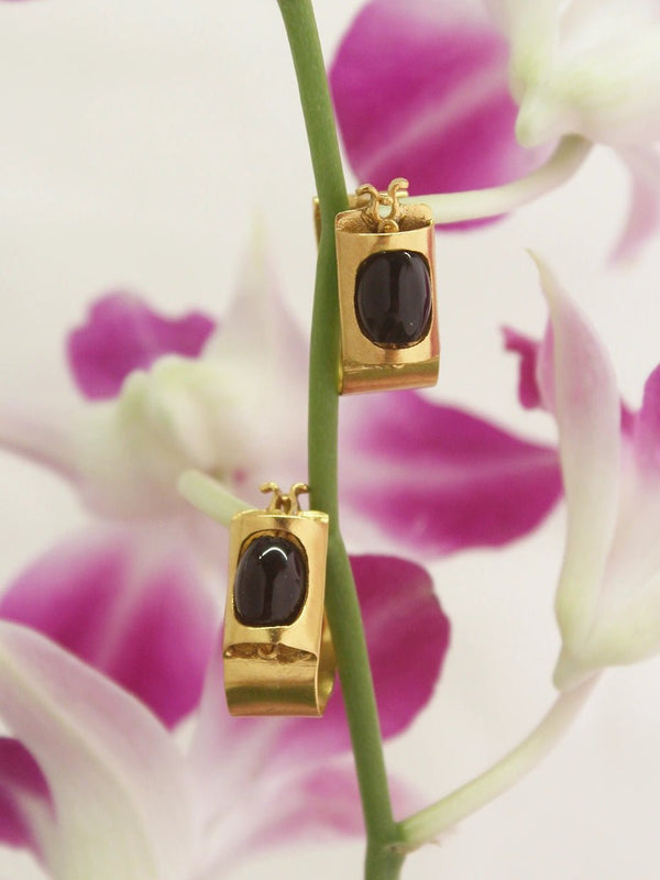 I&I Earring in 18-carat gold plating on sterling silver, worn by a model – earrings, Bhavya Ramesh