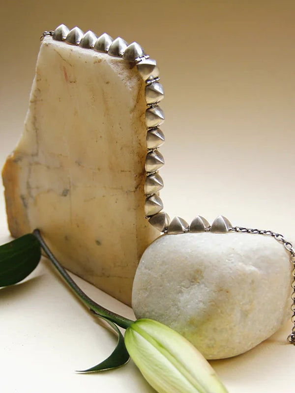 Edge Of Everything Choker in 925 sterling silver, worn by a model – neck pieces, Bhavya Ramesh