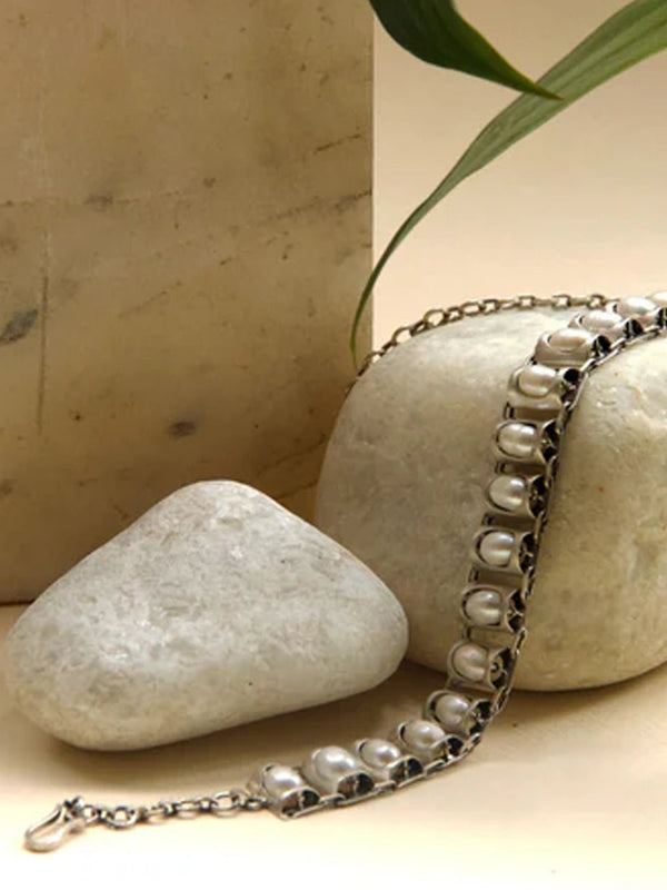 Eternal Choker in sterling silver, worn by a model – neck pieces, Bhavya Ramesh