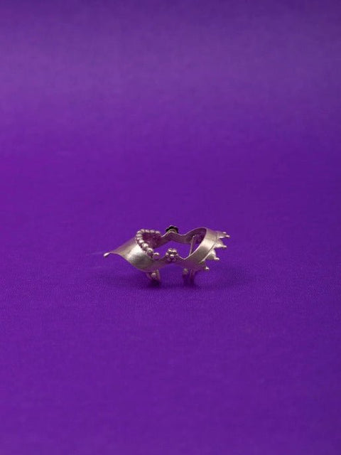 The Great White Shark in sterling silver, product photo on black – rings, Bhavya Ramesh