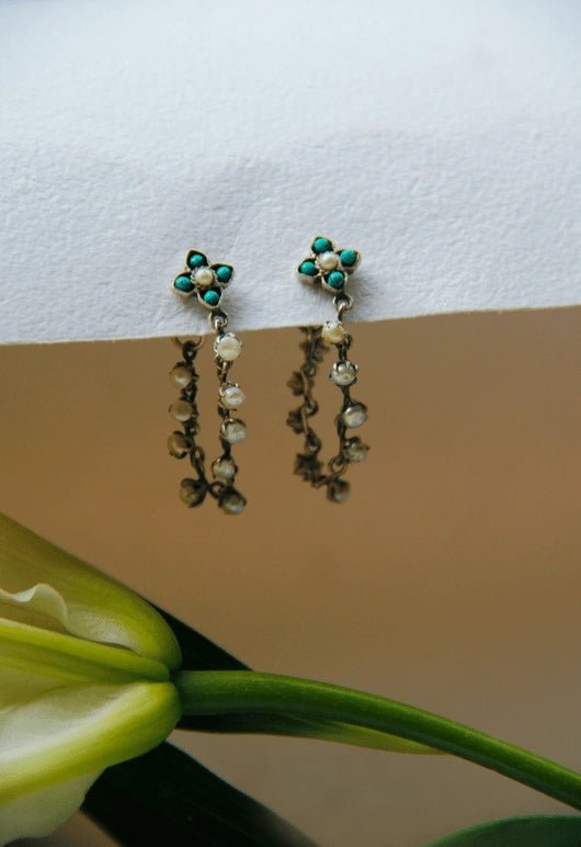 Drops Of Light Earrings in sterling silver, worn by a model – earrings, Bhavya Ramesh