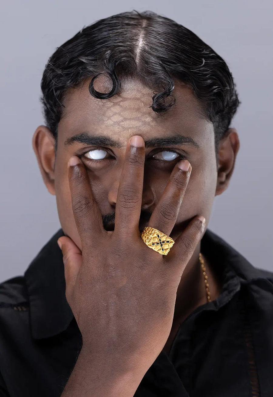 Uraga Ring in sterling silver, worn by a model – rings, Bhavya Ramesh