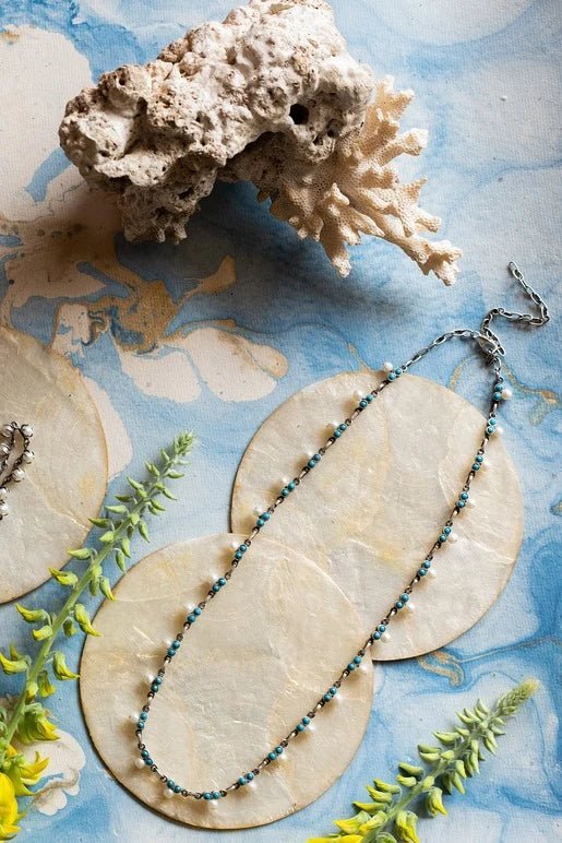 Drops Of Light Necklace in 925 sterling silver, worn by a model – neck pieces, Bhavya Ramesh
