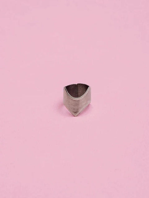 Armour Nail Rings in 925 sterling silver, product photo on black – nail rings, Bhavya Ramesh
