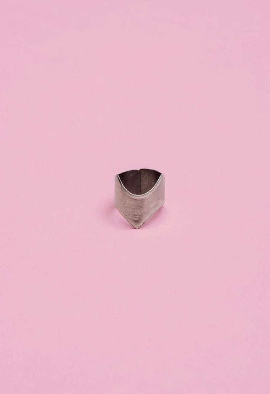 Armour Nail Rings in 925 sterling silver, product photo on black – nail rings, Bhavya Ramesh