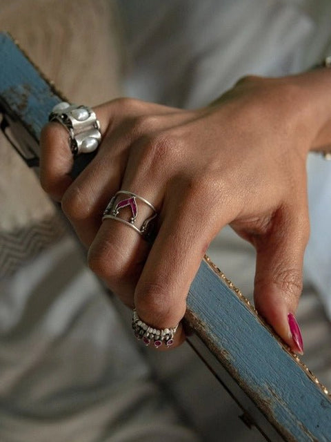 Bold As Love Ring in 925 sterling silver, worn by a model – rings, Bhavya Ramesh