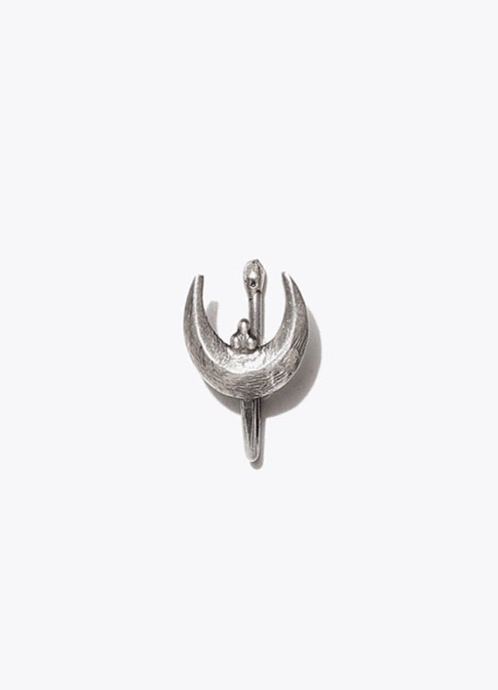 Chand Sitara Nose Pin in 925 sterling silver, product photo on black – nose pin, Bhavya Ramesh