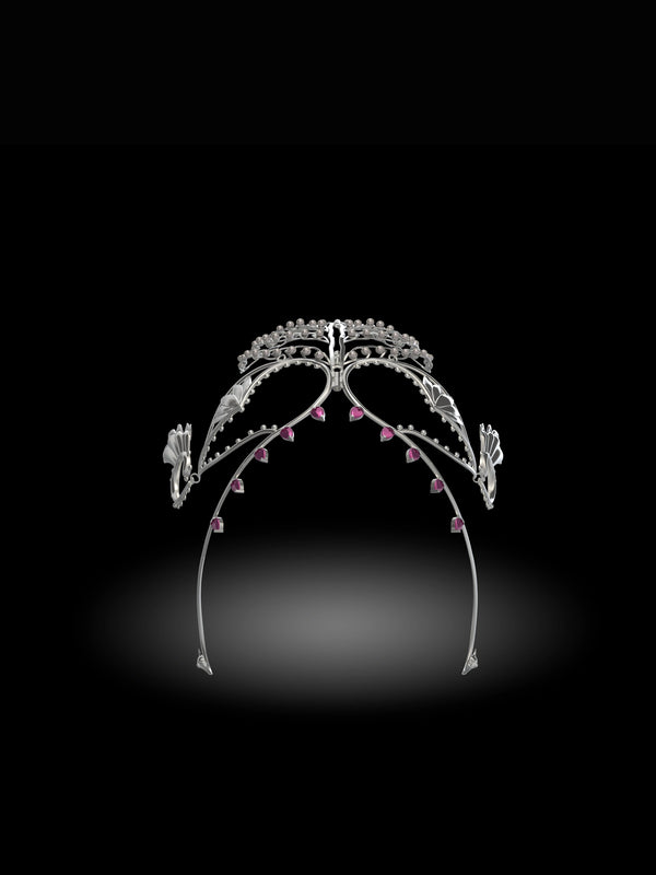 Chariot Of The Gods in 925 sterling silver, product photo on black – hair harness, maangtika, Bhavya Ramesh