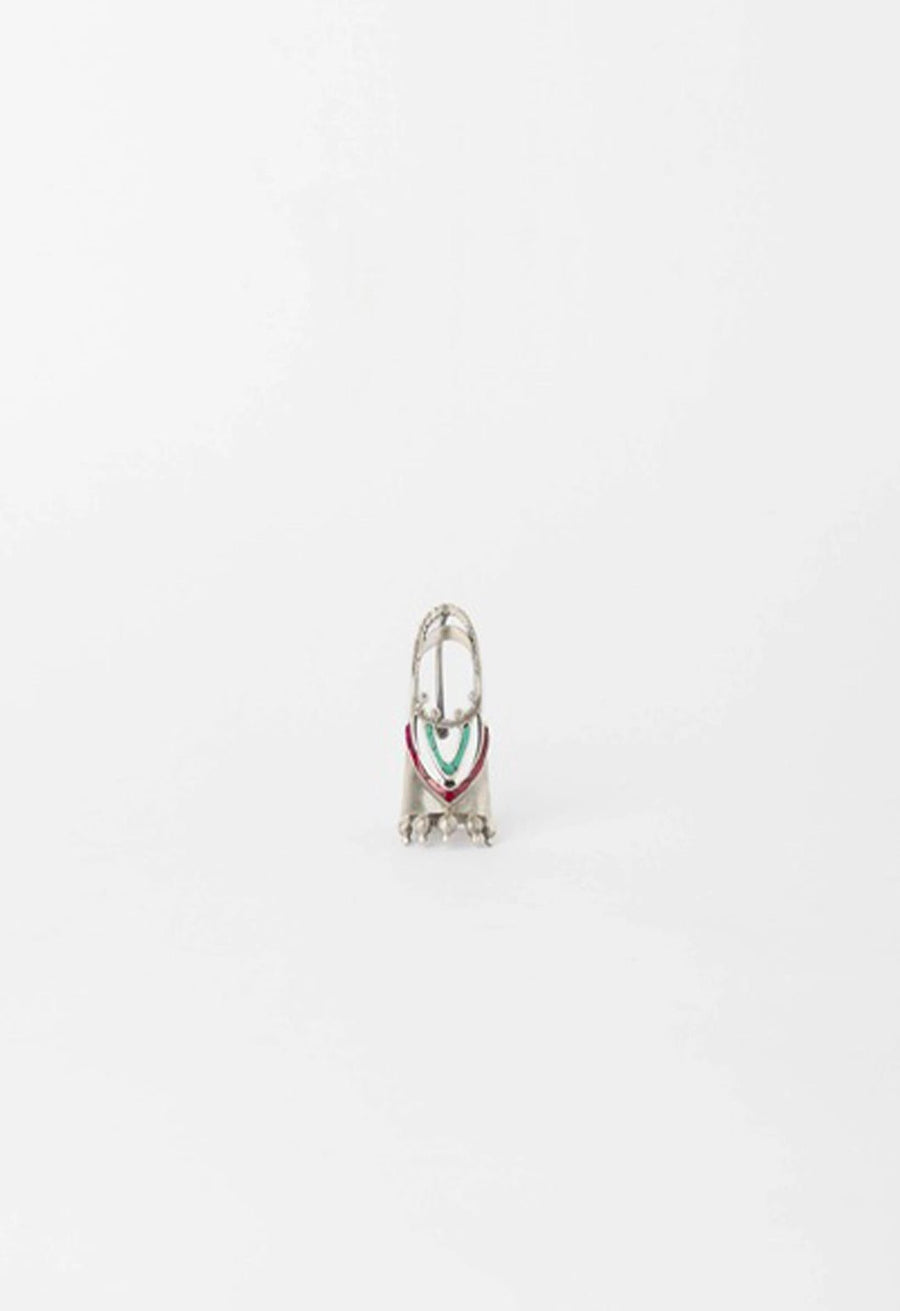 Cleo in 925 sterling silver, product photo on black – nail rings, Bhavya Ramesh