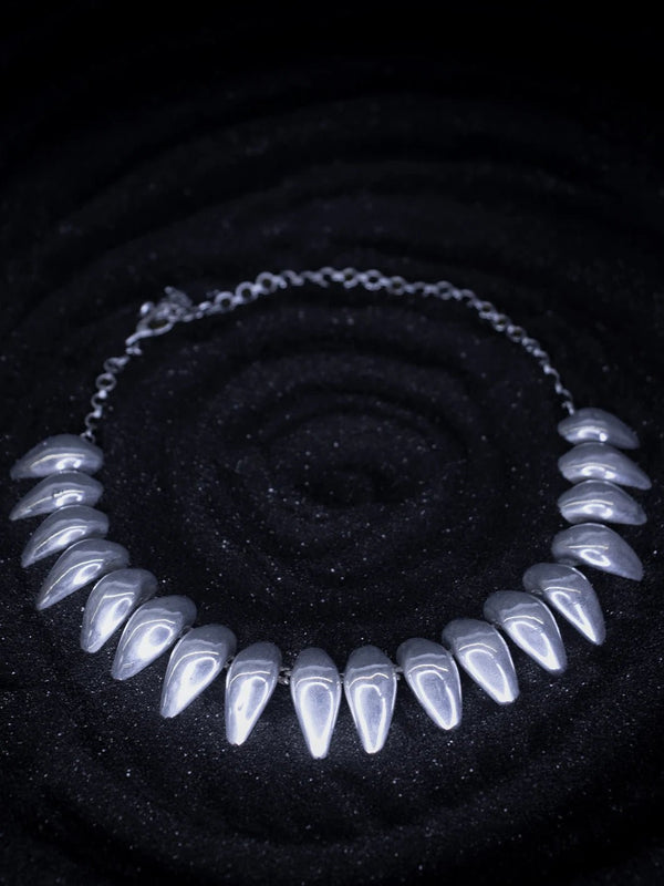 Cobrath Neckpiece in 925 sterling silver, product photo on black – neck pieces, Bhavya Ramesh