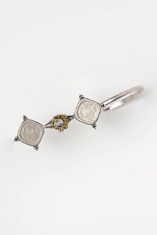 D Bangle in 925 sterling silver, product photo on black – bangle, Bhavya Ramesh