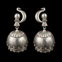 Dera Earrings in 925 sterling silver, product photo on black – earrings, Bhavya Ramesh