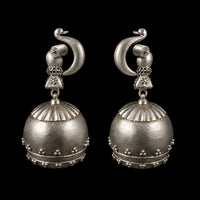 Dera Earrings in 925 sterling silver, product photo on black – earrings, Bhavya Ramesh