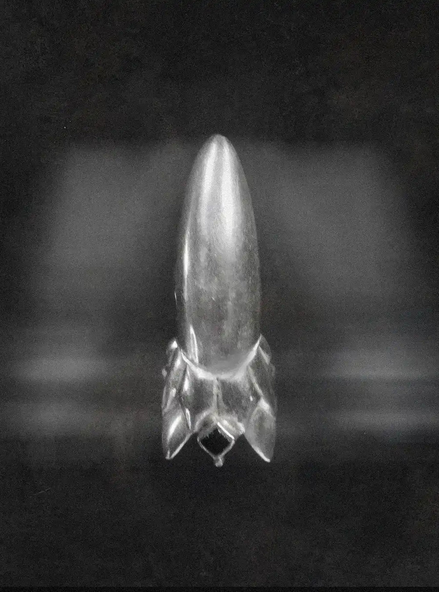 Devil Dagger Nail Ring in 925 sterling silver, product photo on black – nail rings, Bhavya Ramesh