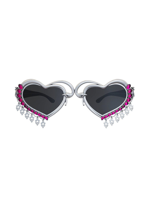 दिलDo Sunglasses in sterling silver, product photo on black – sunglasses, Bhavya Ramesh