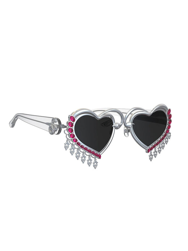 दिलDo Sunglasses in 925 sterling silver, product photo on black – sunglasses, Bhavya Ramesh