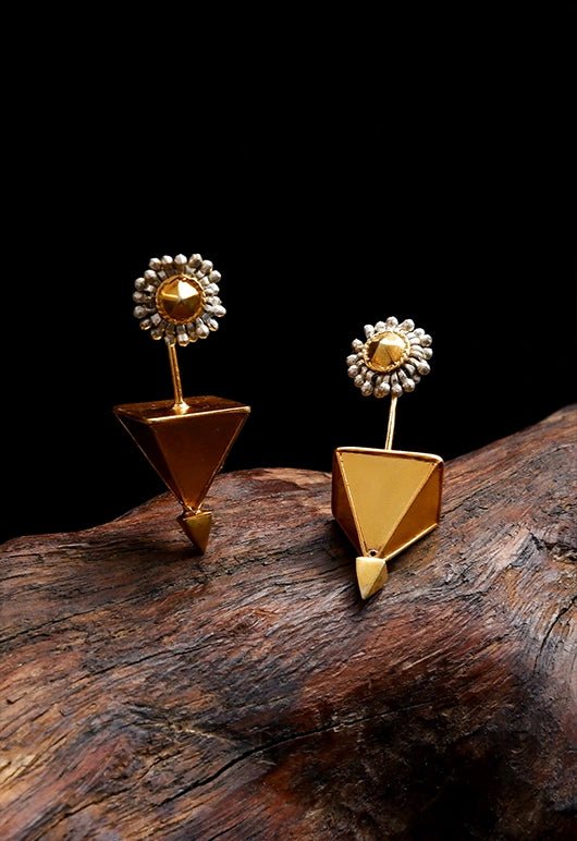 Eternal Flow Earring in 18-carat gold plating on sterling silver, worn by a model – earrings, Bhavya Ramesh